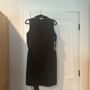 NWT - Calvin Klein Black Mini Dress - V Neck and Sleeveless w/ Pockets!!